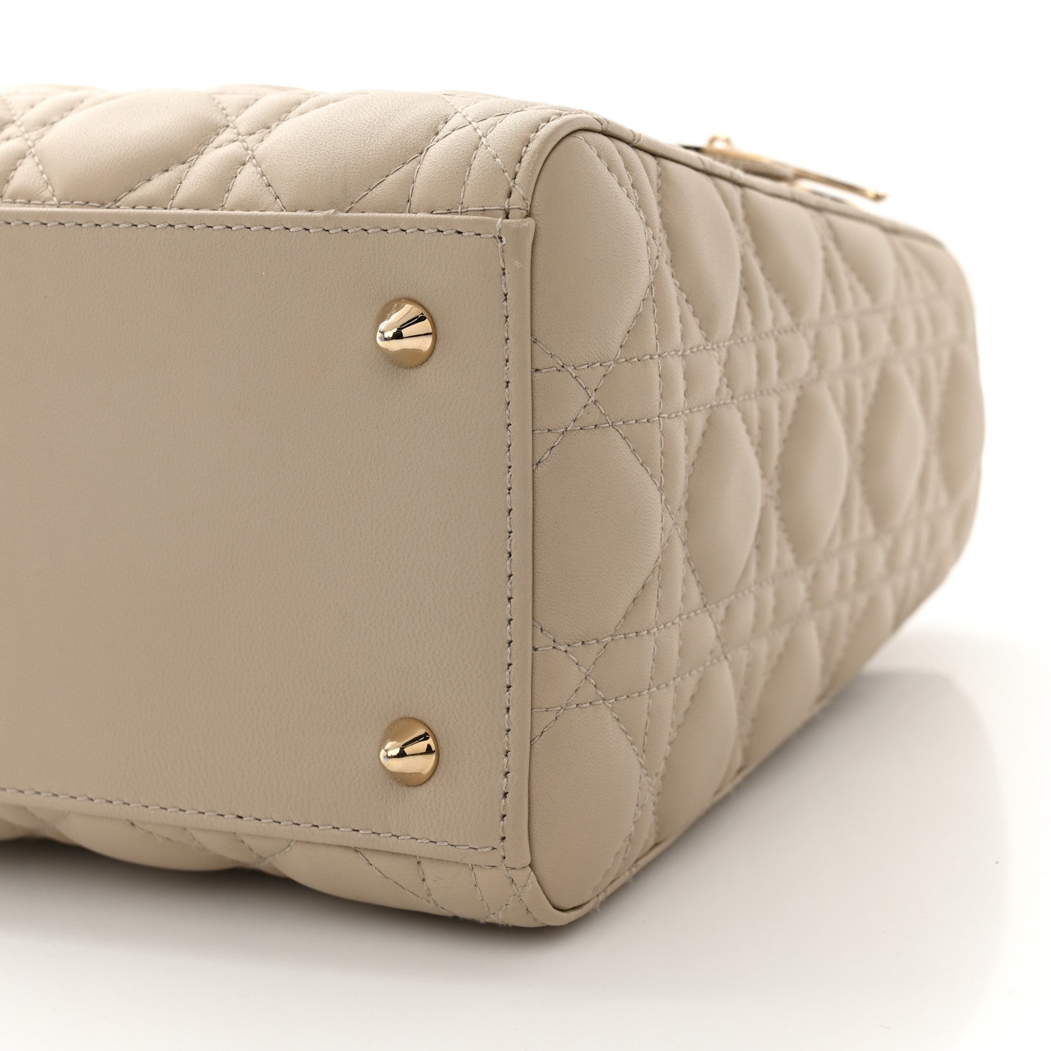 Christian Dior Lambskin Cannage Medium Lady Dior Beige 10 of 10