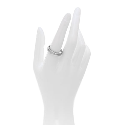 Tiffany 18K White Gold Diamond Wide T Two Ring 58 8.5 2 of 5