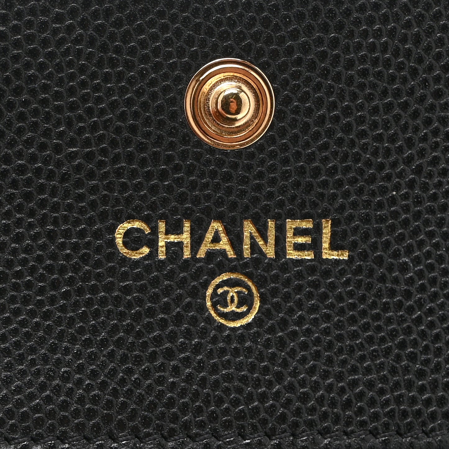 Caviar Quilted Compact Boy Wallet Black