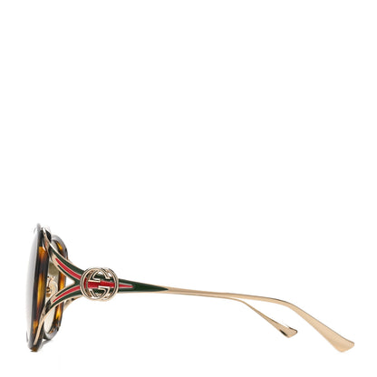 Gucci Acetate Round Frame Injected GG0226SK Sunglasses Tortoise 3 of 6