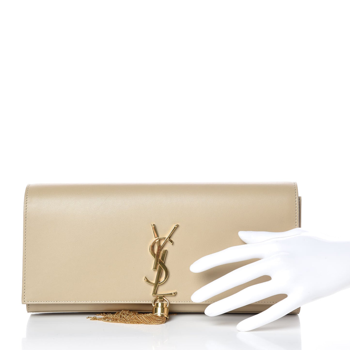 Calfskin Classic Monogram Tassel Clutch Lino