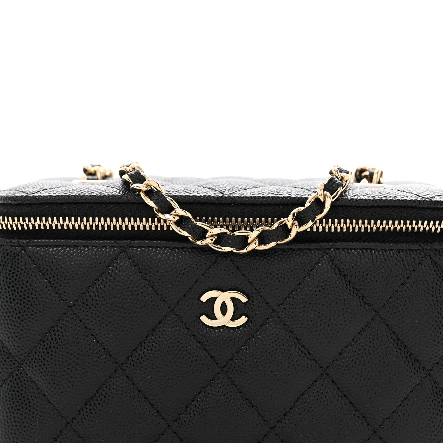 Chanel Caviar Quilted Small Vanity Case With Chain Black 8 of 11