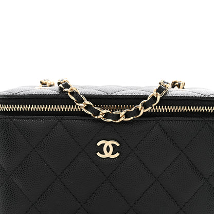 Chanel Caviar Quilted Small Vanity Case With Chain Black 8 of 11