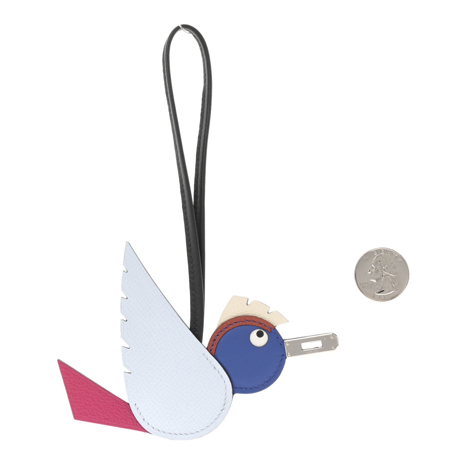Hermes Epsom Swift Chevre Mysore Birdy Bag Charm Bleu Brume Rose Mexico Bleu Royal Cuivre Nata Black 2 of 4