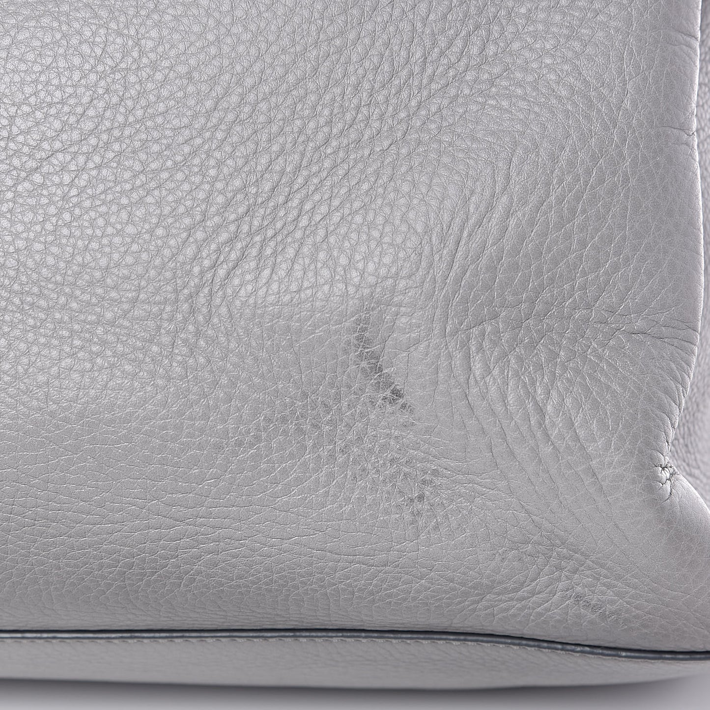 Grained Calfskin Medium Pandora Pure Flap Bag Pearl Grey