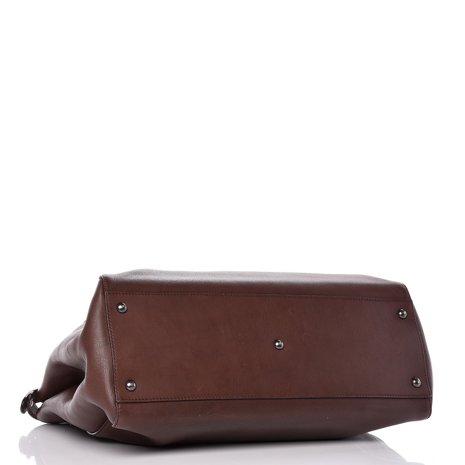 Fendi Vitello Zucca Large Peekaboo Iconic Satchel Marrone Tobacco 5 of 12