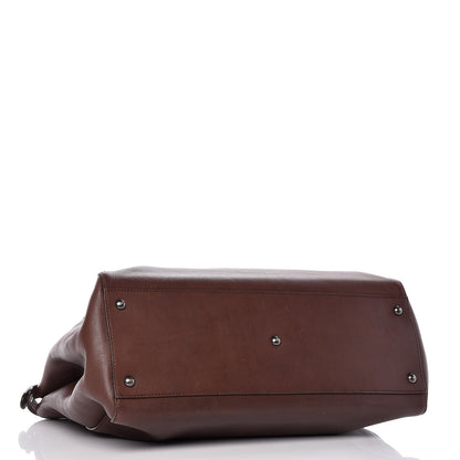 Fendi Vitello Zucca Large Peekaboo Iconic Satchel Marrone Tobacco 5 of 12
