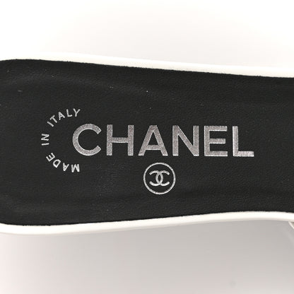 Chanel Patent Calfskin Mules 39 Black White Grey 6 of 8