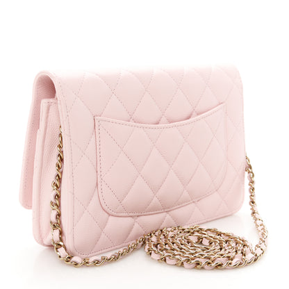 Chanel Caviar Quilted Wallet on Chain WOC Light Pink 3 of 12