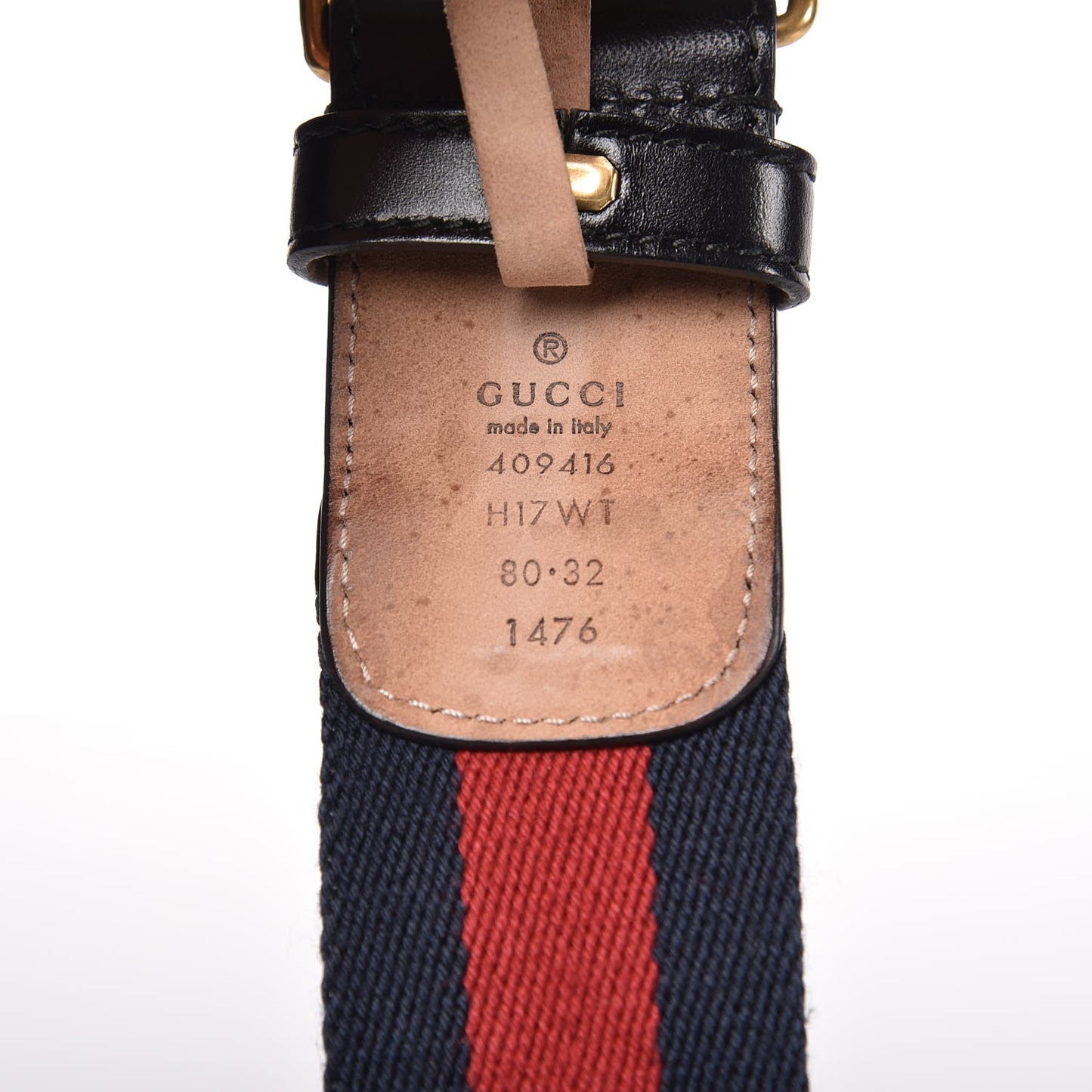 Nylon Calfskin Double G Web 40mm Belt 80 32 Blue Red Black