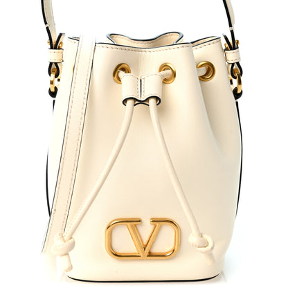 Valentino Garavani Nappa Mini VLogo Signature Bucket Bag Light Ivory 7 of 9