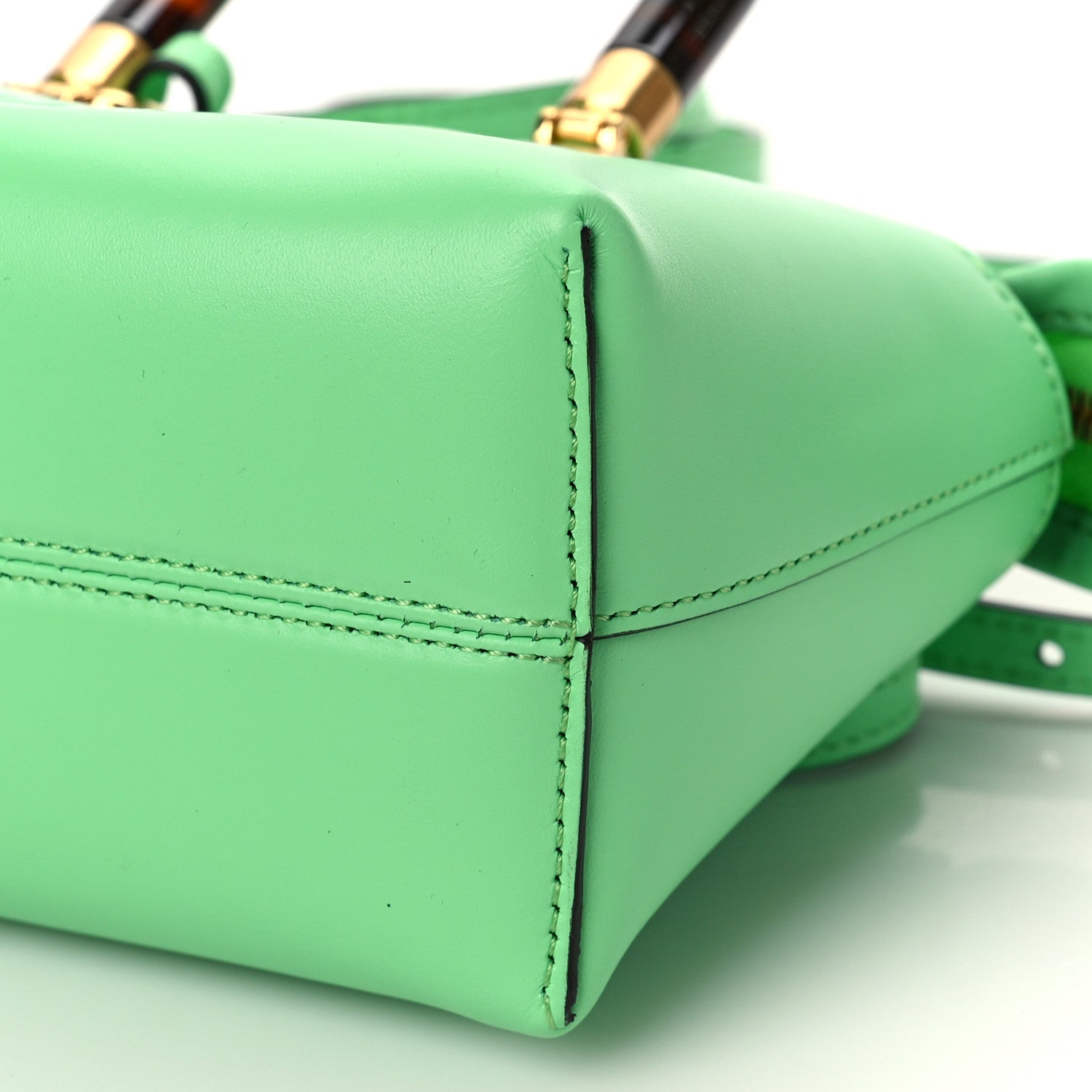 Fendi Vitello King Plexiglass Logo Embossed Mini By The Way Top Handle Boston Bag Edamame 8 of 8