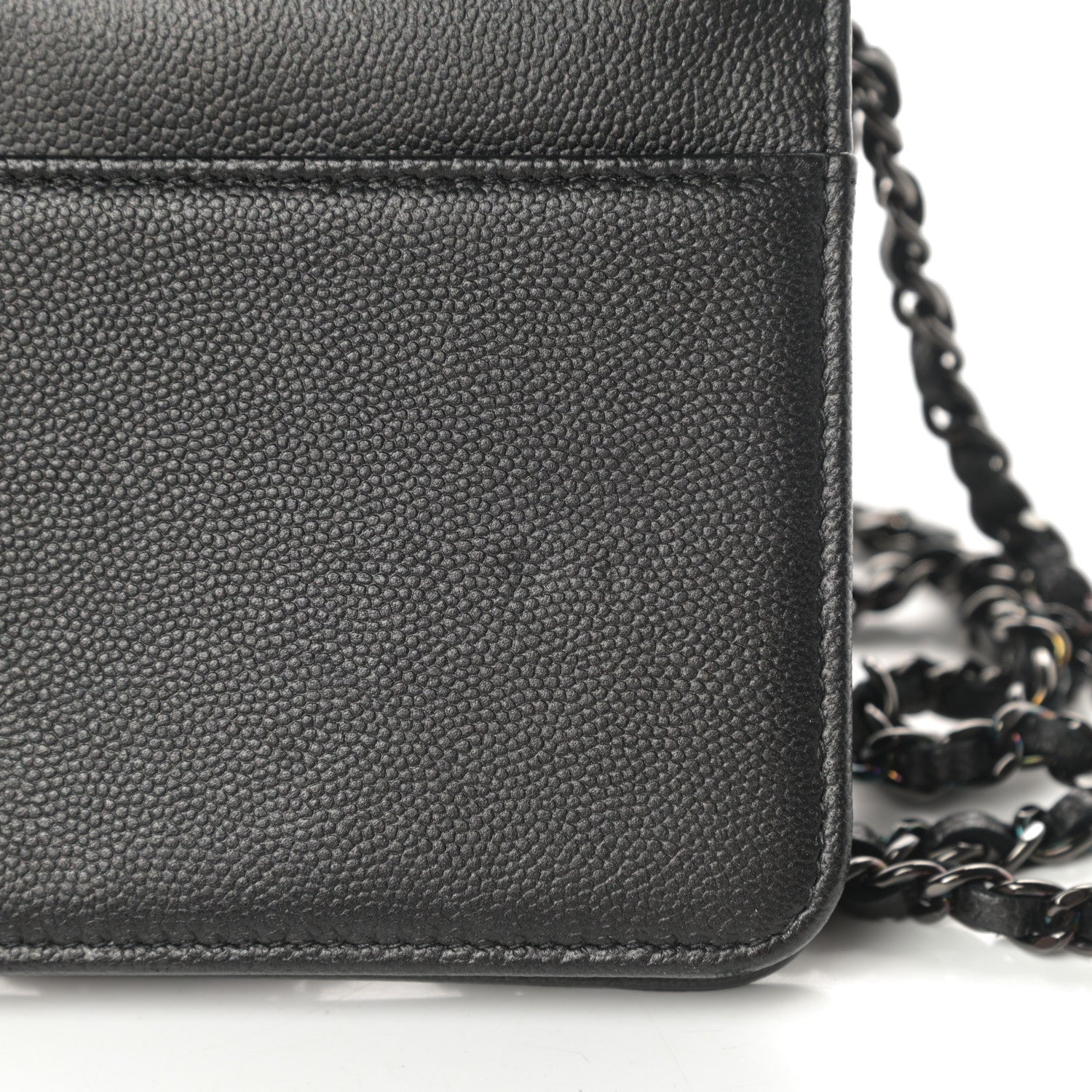 Chanel Caviar Quilted Boy Wallet On Chain WOC So Black 13 of 14