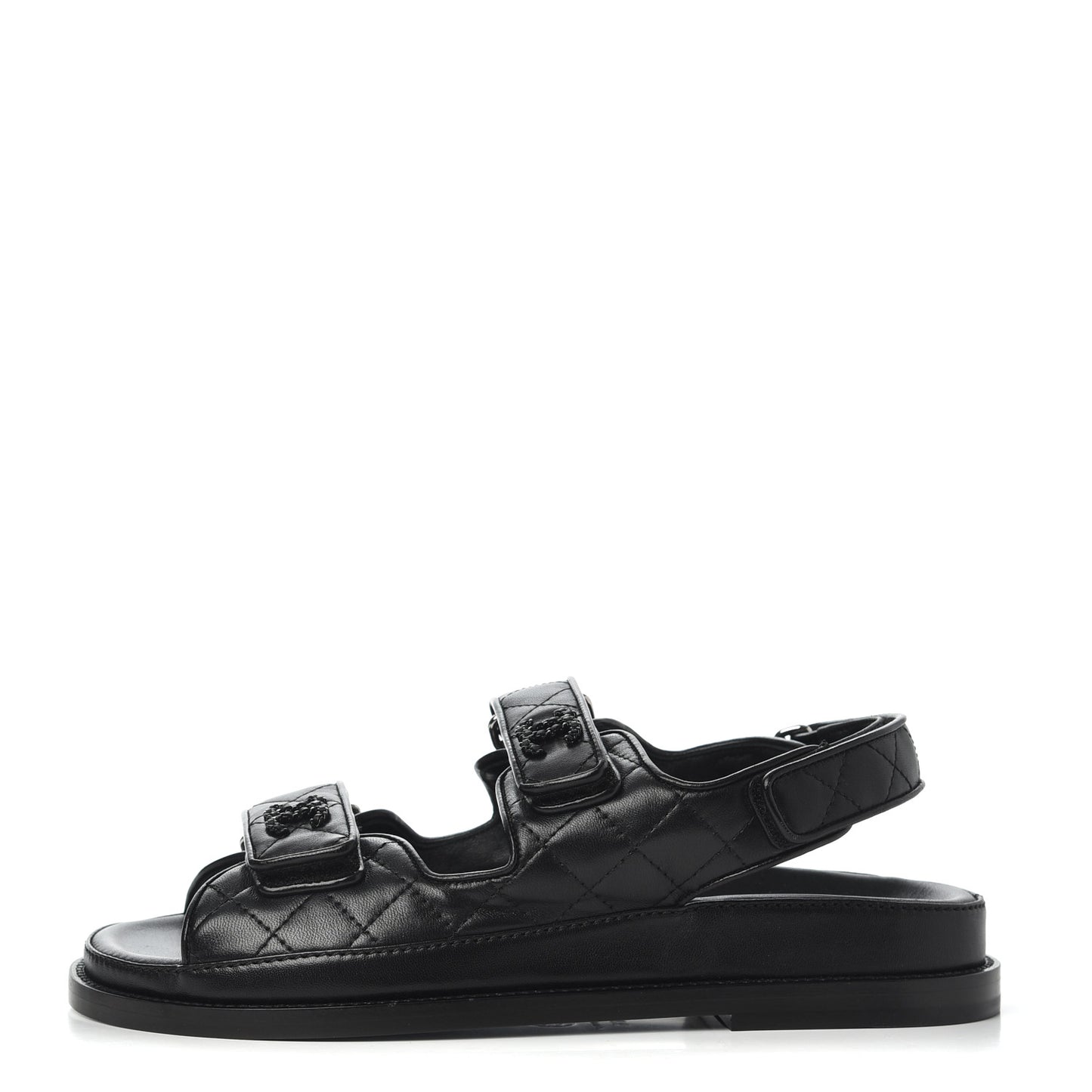 Lambskin Velcro Dad Sandals 36.5 Black