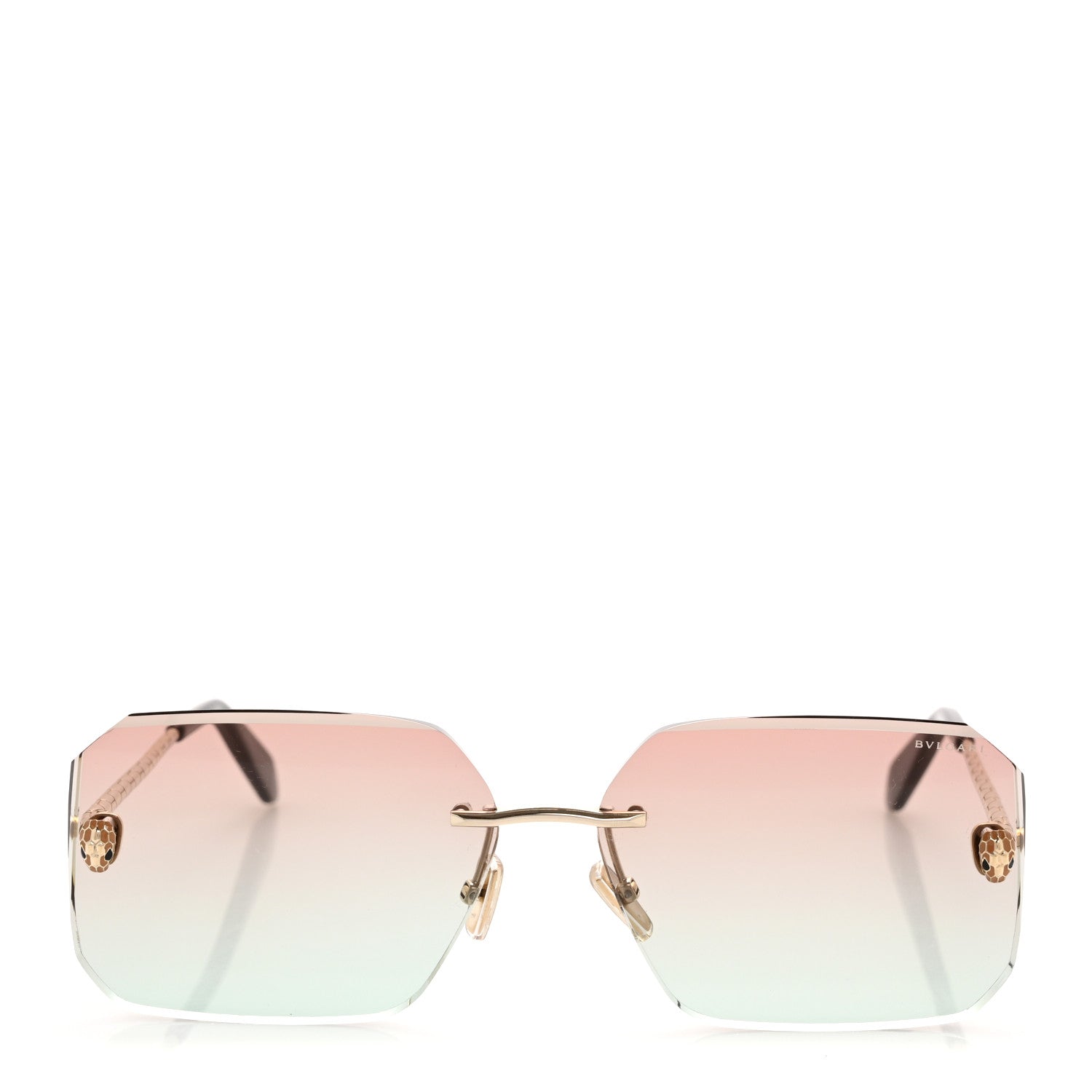 Bulgari Metal Serpenti Rectangular Sunglasses BV40026U Gold Orange Gradient 2 of 7