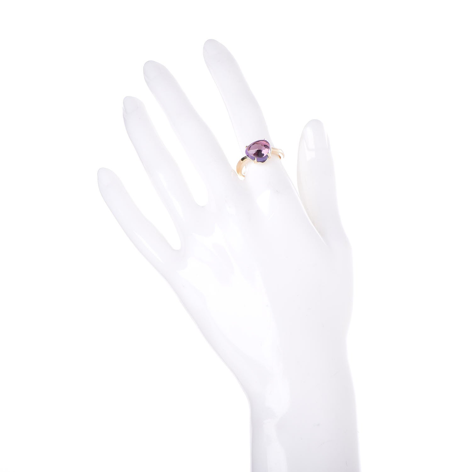 Bulgari 18K Yellow Gold Amethyst Sassy Ring 53 6.5 2 of 7