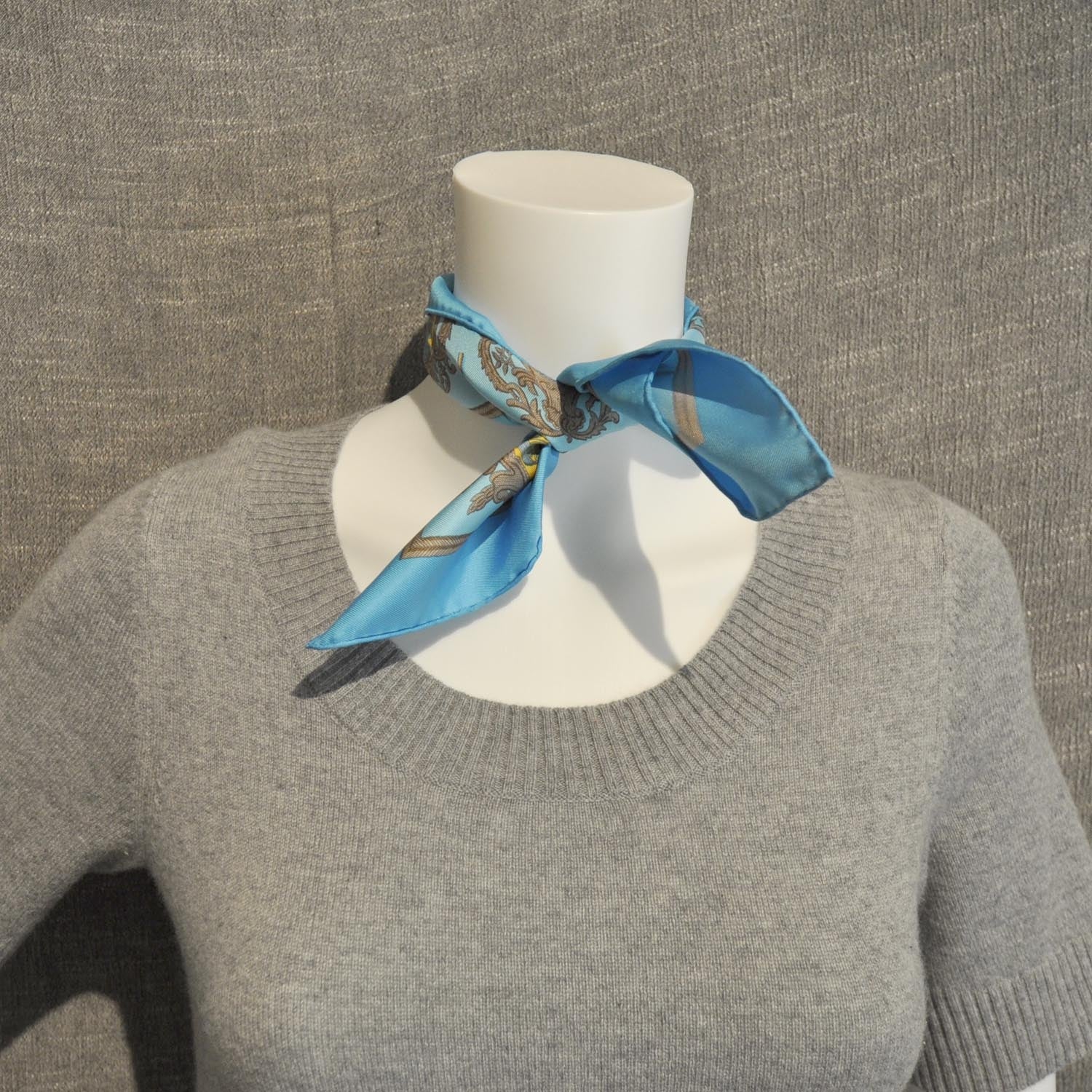 Hermes Silk Les Armes de Paris Pocket Square Scarf 6 of 6