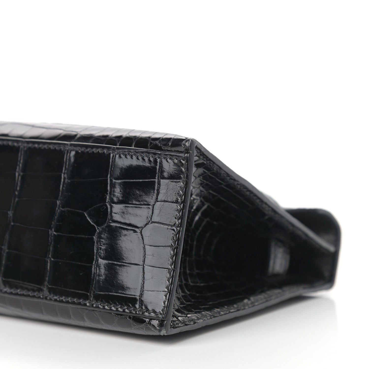Hermes Shiny Niloticus Crocodile Kelly Pochette Black 9 of 11