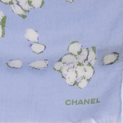 Chanel Cashmere Silk Camellia Scarf CC 4 of 6