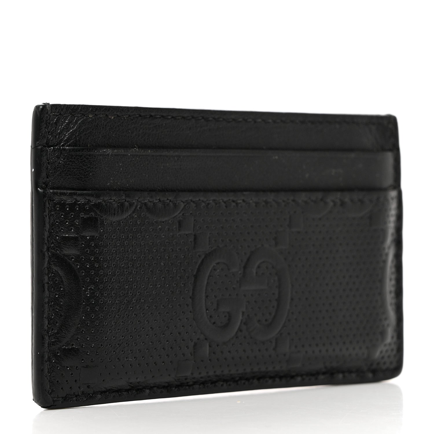 Gucci Calfskin GG Tennis Embossed Card Holder Black 4 of 7