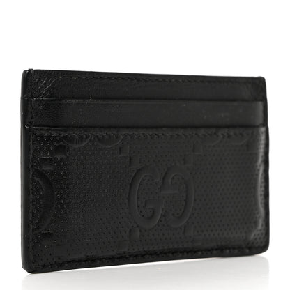 Gucci Calfskin GG Tennis Embossed Card Holder Black 4 of 7