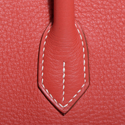 Hermes Taurillon Clemence Eclat Birkin 35 Sanguine Blanc 14 of 21