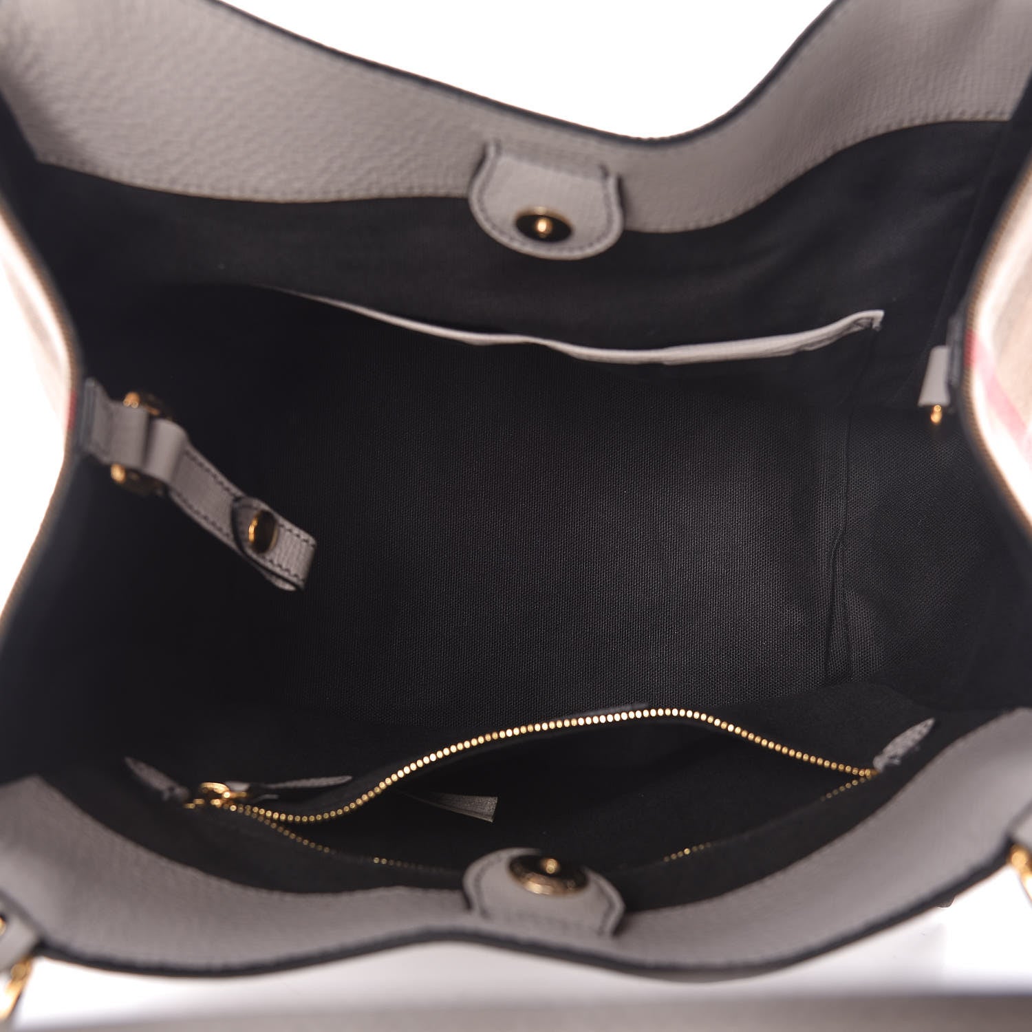 Burberry Grainy Calfskin House Check Small Canterbury Tote Pale Grey 6 of 11