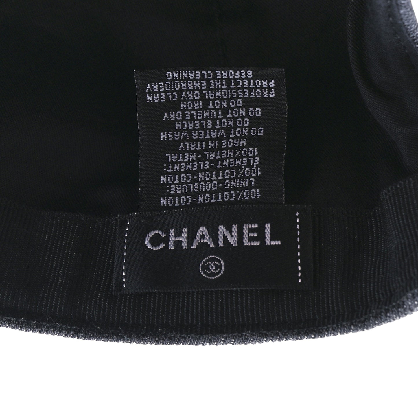 Cotton Sequin CC Cap Hat Black