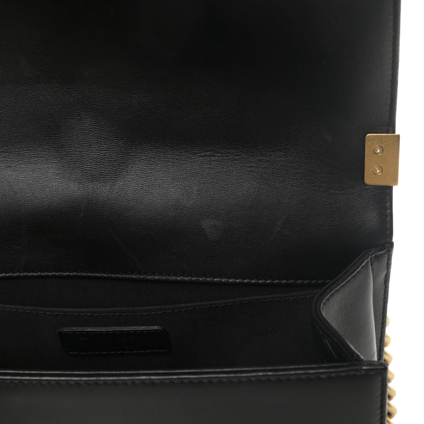 Lambskin Quilted Medium Boy Flap Black