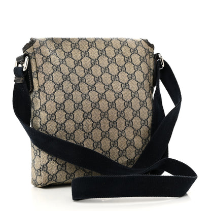 Gucci GG Plus Monogram Sellieria Calfskin Small Flap Messenger Bag Beige Blue 3 of 13