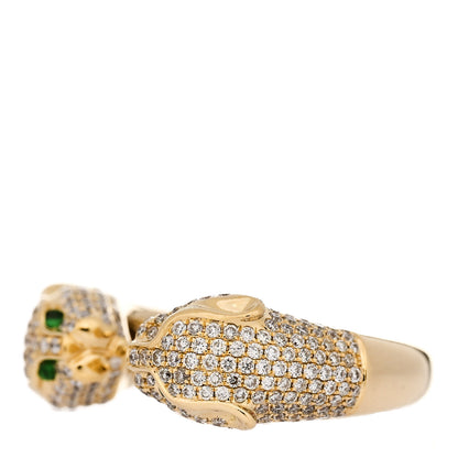 Anita Ko 18K Yellow Gold Diamond Tsavorite Double Headed Panther Ring 53 6.5 3 of 5