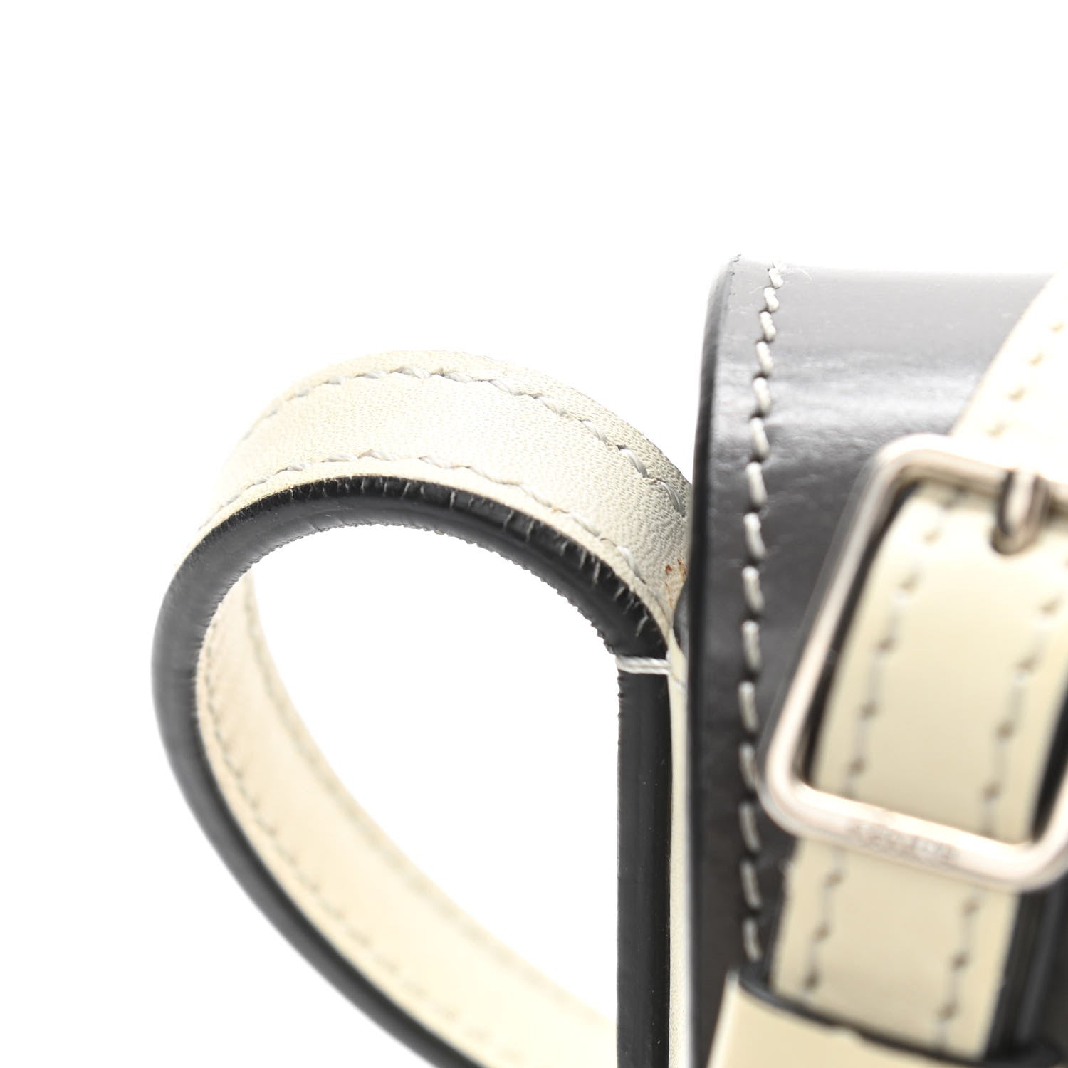 Celine Glazed Calfskin Small Bi-Color Trotteur Dark Grey 7 of 12