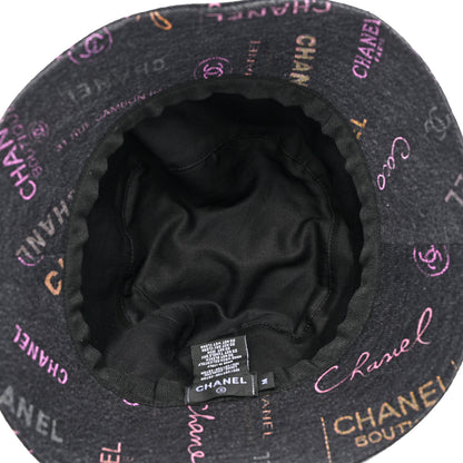 Chanel Denim Mood Cloche Bucket Hat M Black 7 of 8