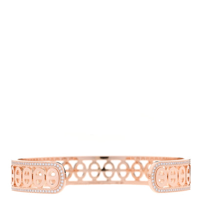 Hermes 18K Rose Gold Diamond PM Chaine d'Ancre Divine Cuff Bracelet LG 2 of 4