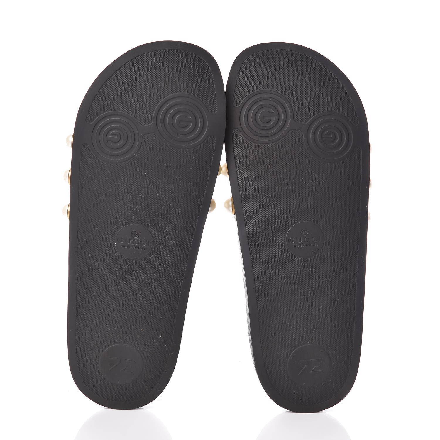 Gucci GG Supreme Monogram Slide Pearls Sandals 39 Beige 5 of 7