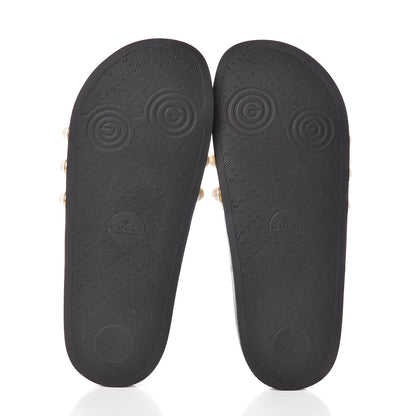 Gucci GG Supreme Monogram Slide Pearls Sandals 39 Beige 5 of 7