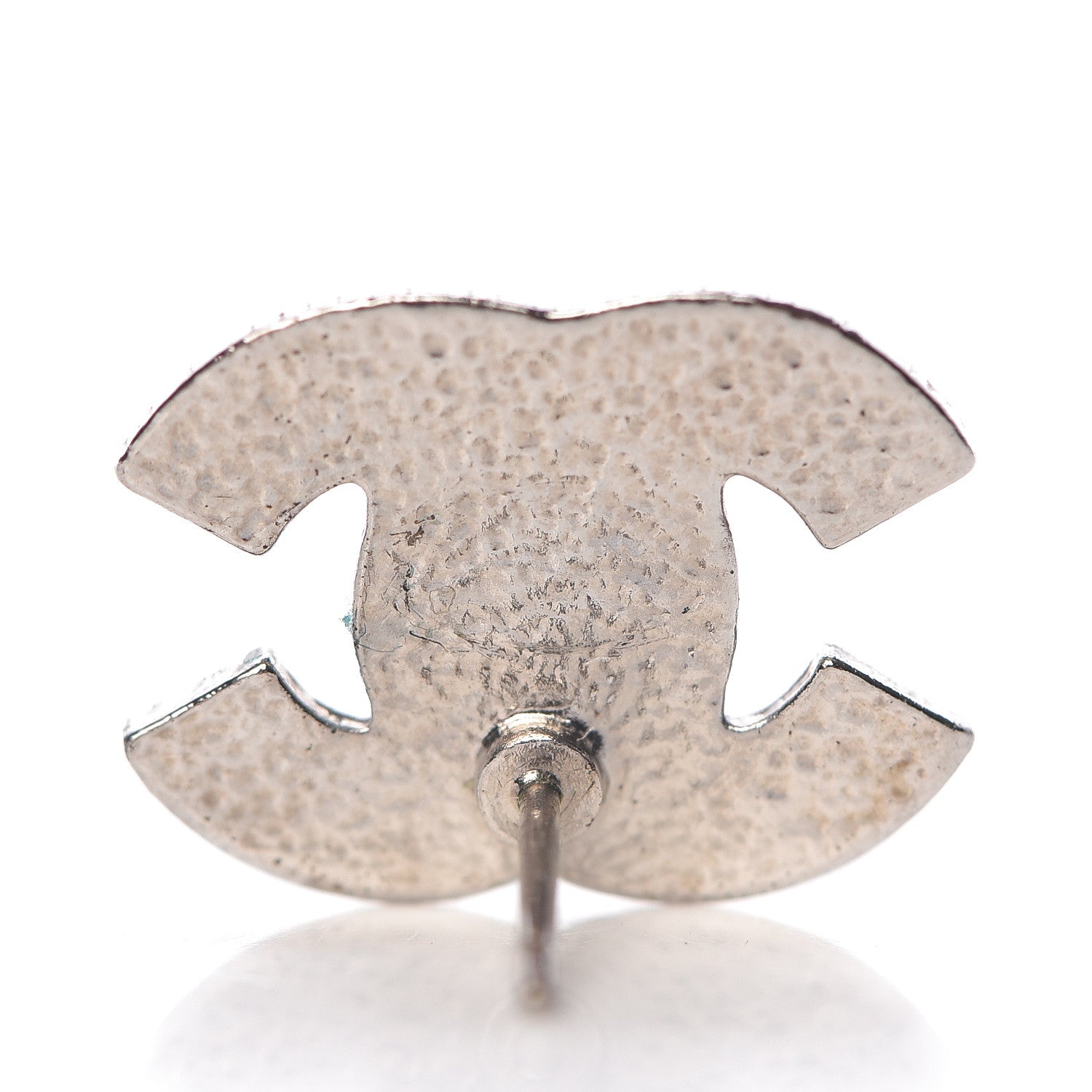 Chanel Crystal Timeless CC Earrings Silver 5 of 5