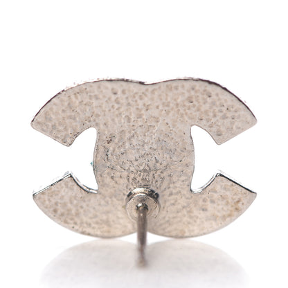 Chanel Crystal Timeless CC Earrings Silver 5 of 5