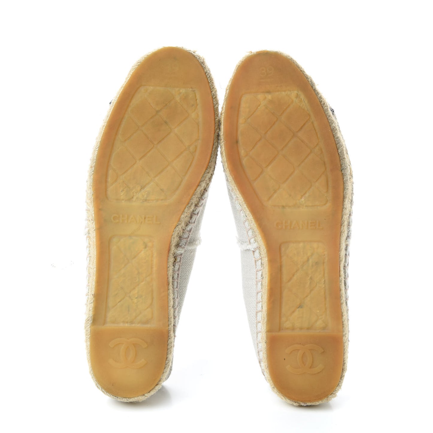 Linen CC Espadrilles 39 Beige Black
