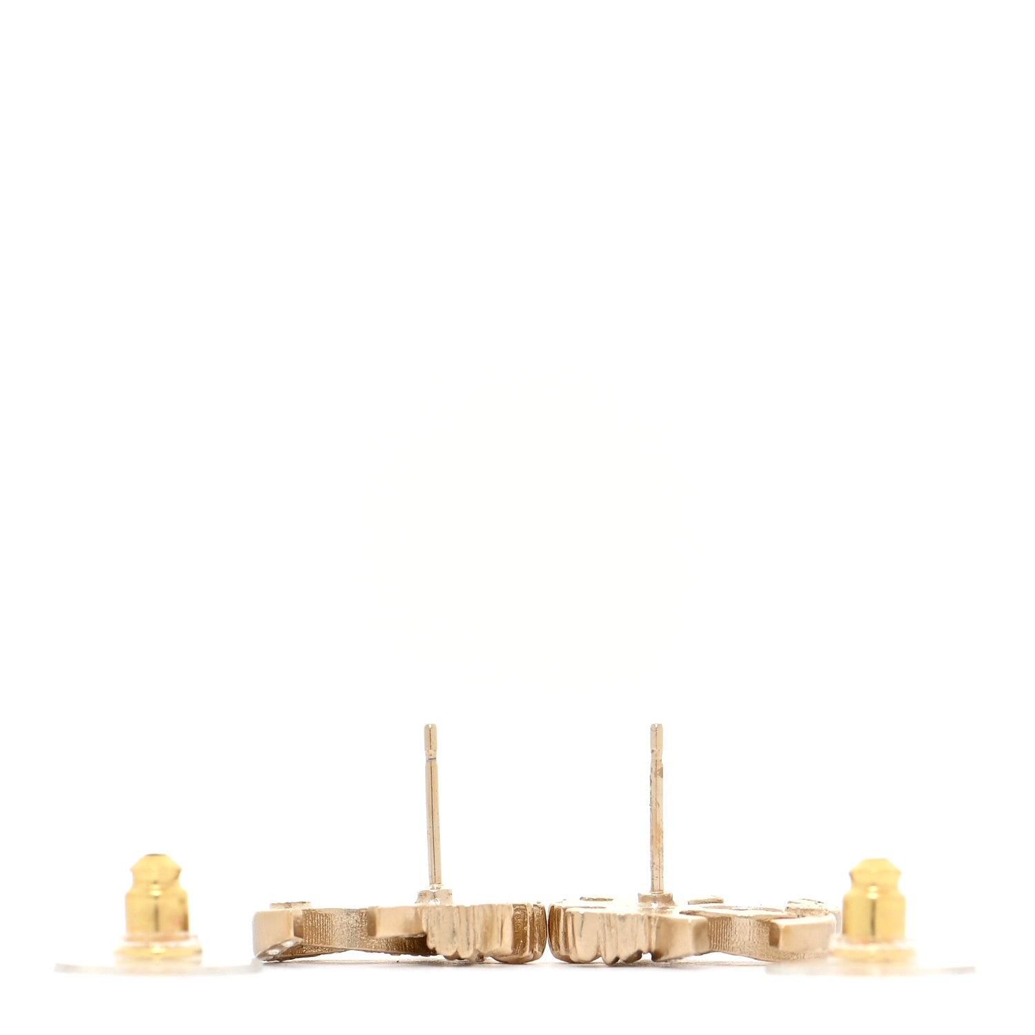 Chanel Crystal CC Crown Earrings Gold 3 of 5