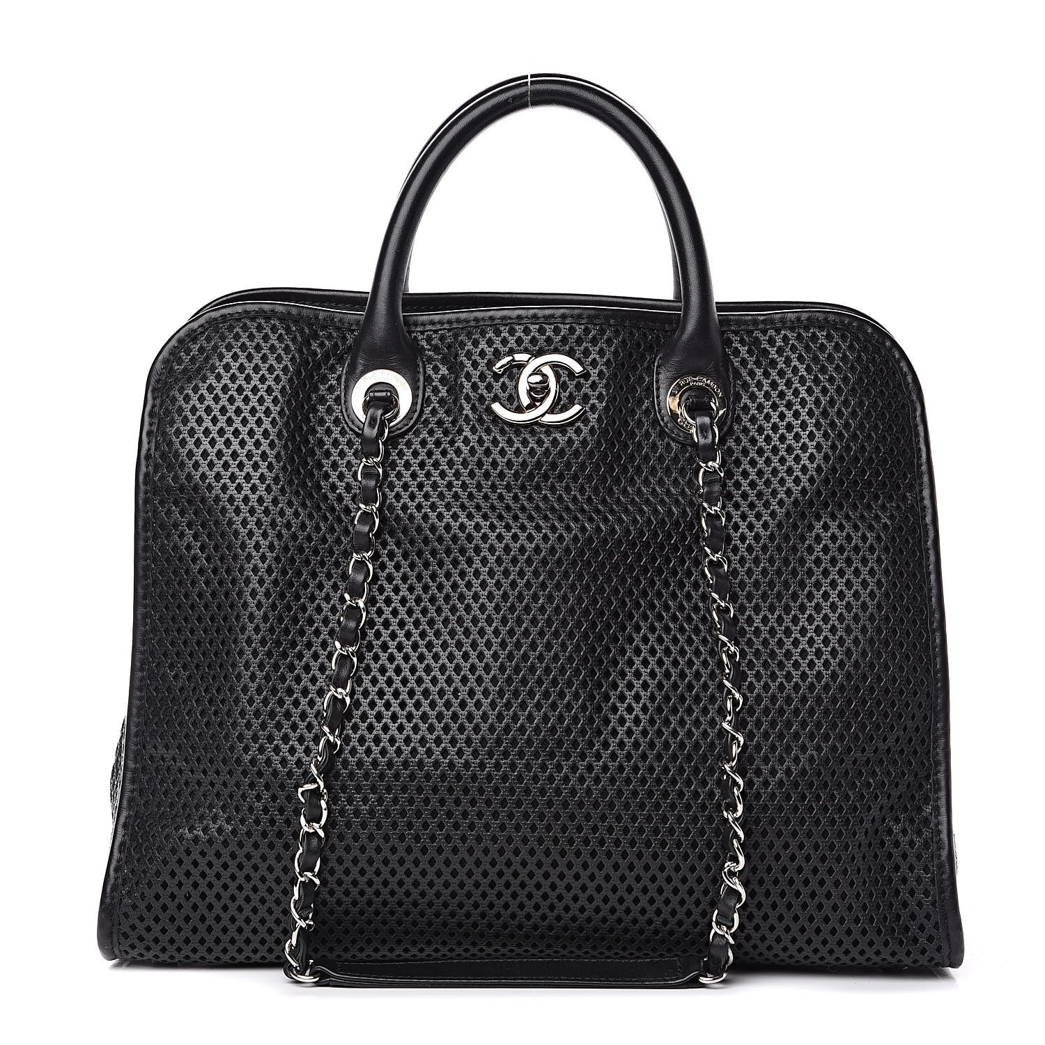 Chanel Calfskin Perforated Up In The Air Tote Black 1 of 13