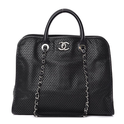 Chanel Calfskin Perforated Up In The Air Tote Black 1 of 13