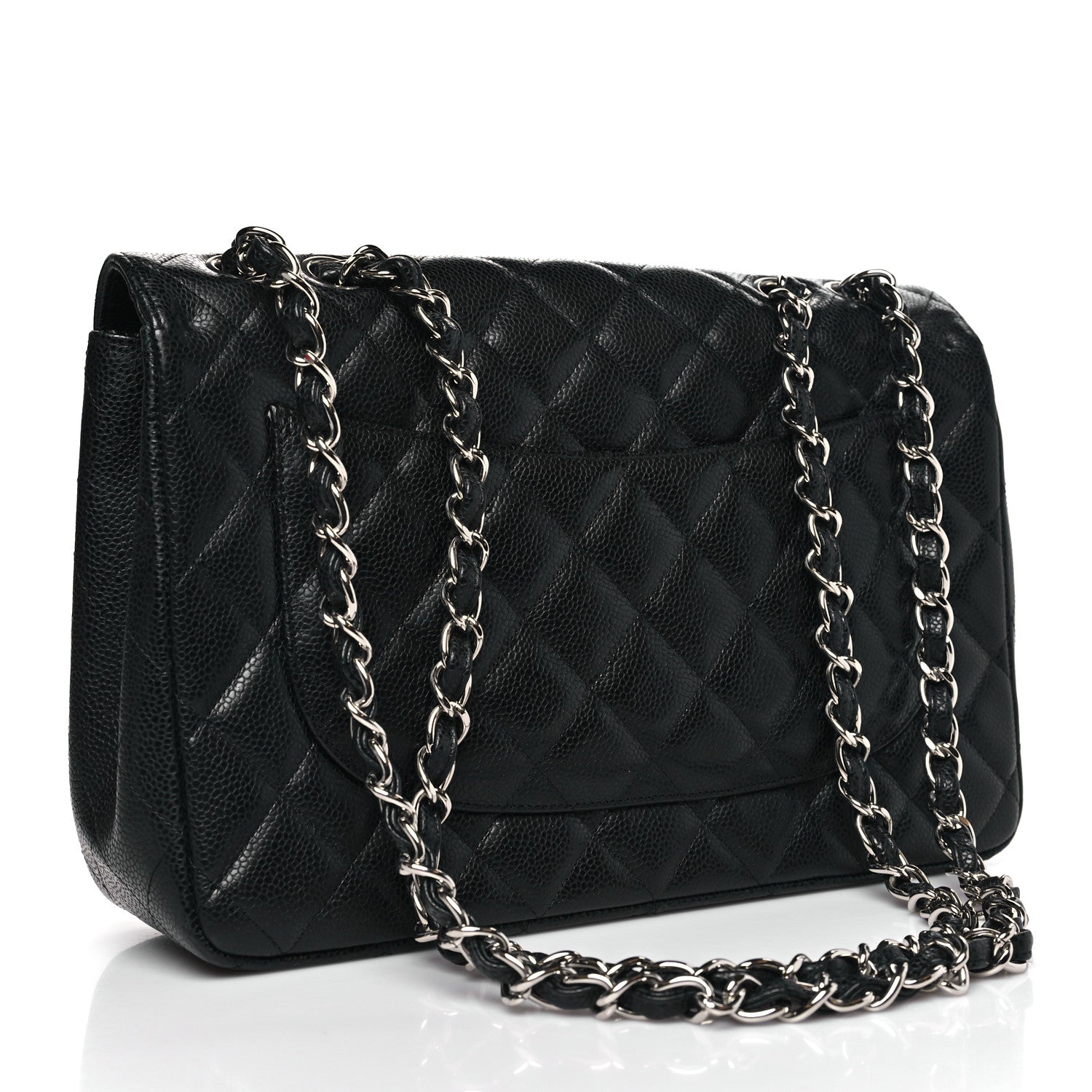 Chanel Caviar Quilted Jumbo Single Flap Black 3 of 10