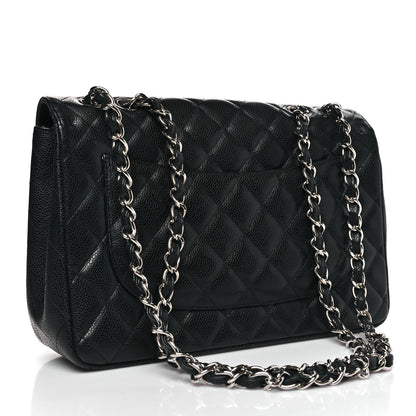 Chanel Caviar Quilted Jumbo Single Flap Black 3 of 10