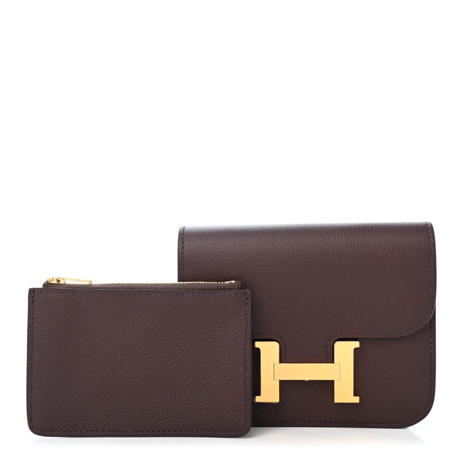 Hermes Evercolor Constance Slim Wallet Rouge Sellier 1 of 4