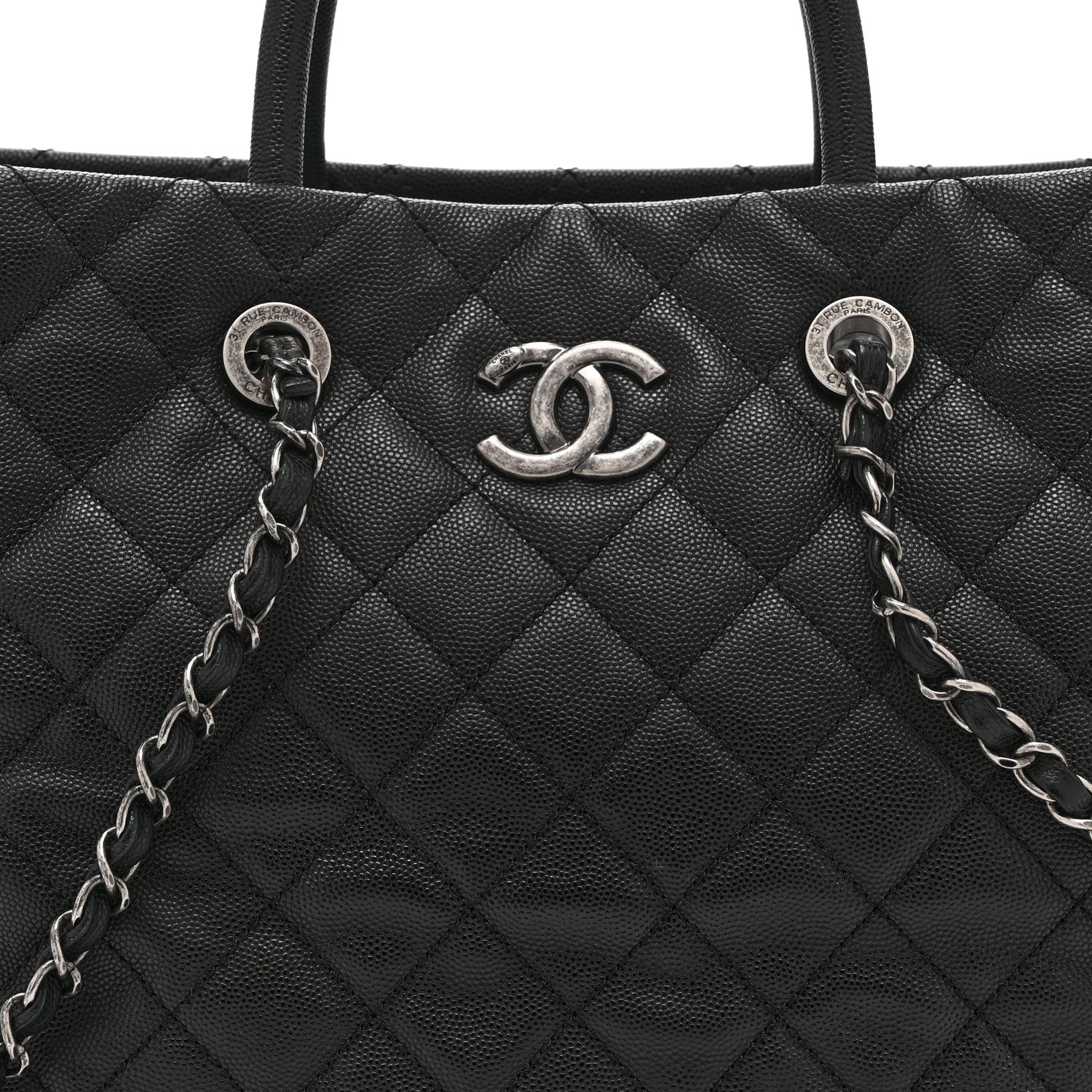 Chanel Caviar Quilted Large Coco Handle Shopping Tote Black 9 of 11
