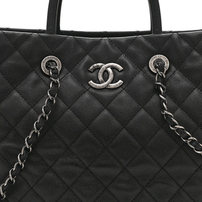 Chanel Caviar Quilted Large Coco Handle Shopping Tote Black 9 of 11