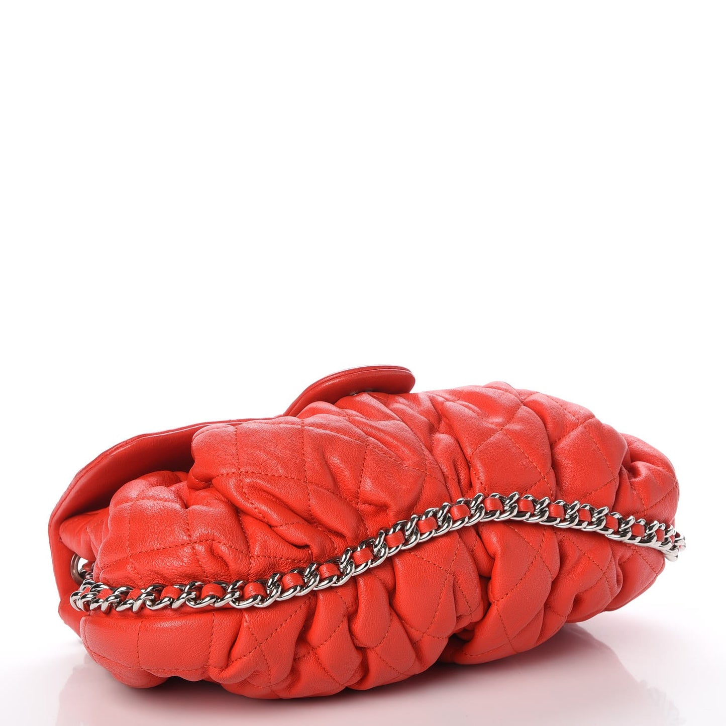 Washed Lambskin Medium Chain Around Messenger Red