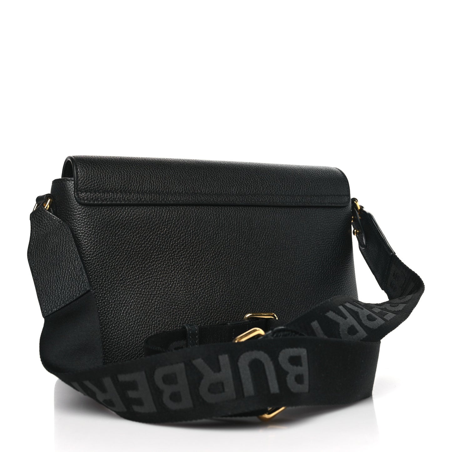 Coated Canvas Calfskin Vintage Check Medium Note Crossbody Bag Black