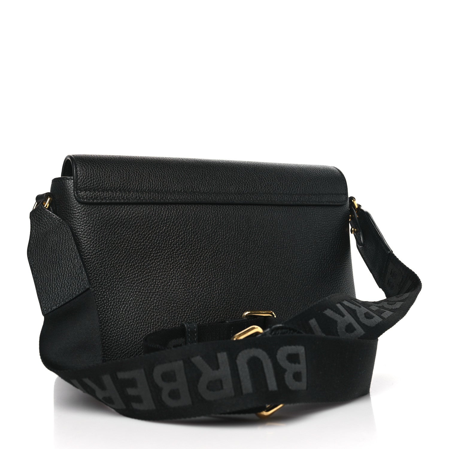 Burberry Coated Canvas Calfskin Vintage Check Medium Note Crossbody Bag Black 3 of 9
